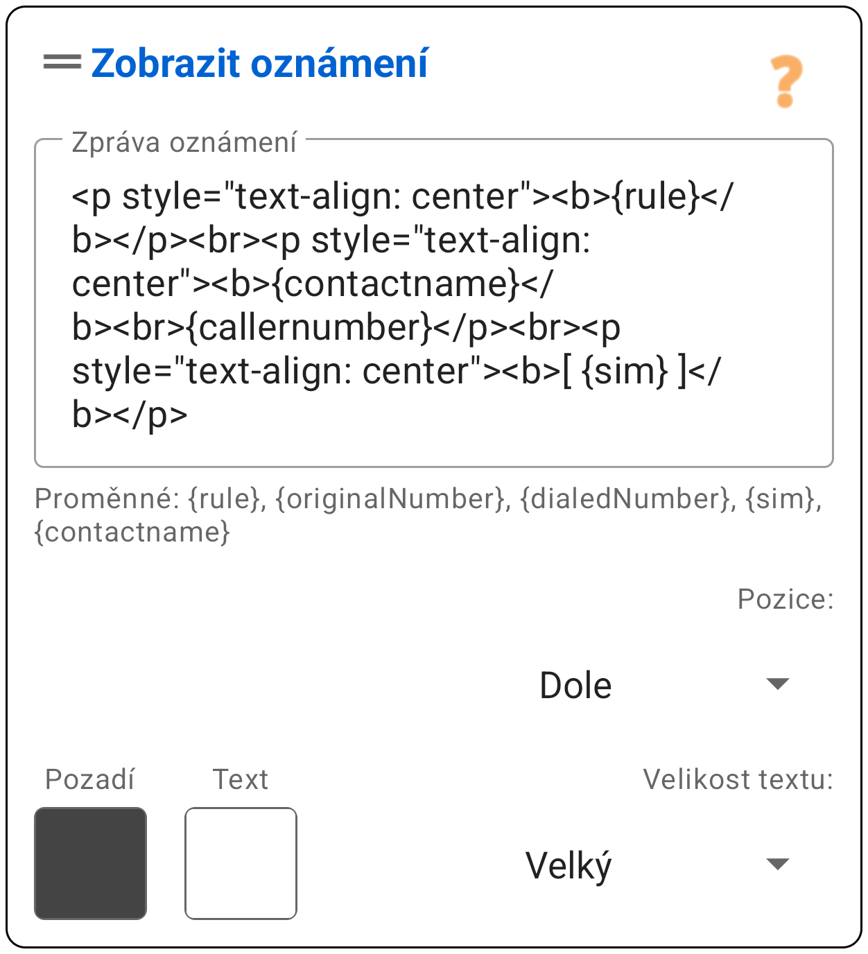 Zobrazit upozornění