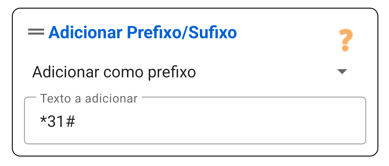 Prefixo / Sufixo