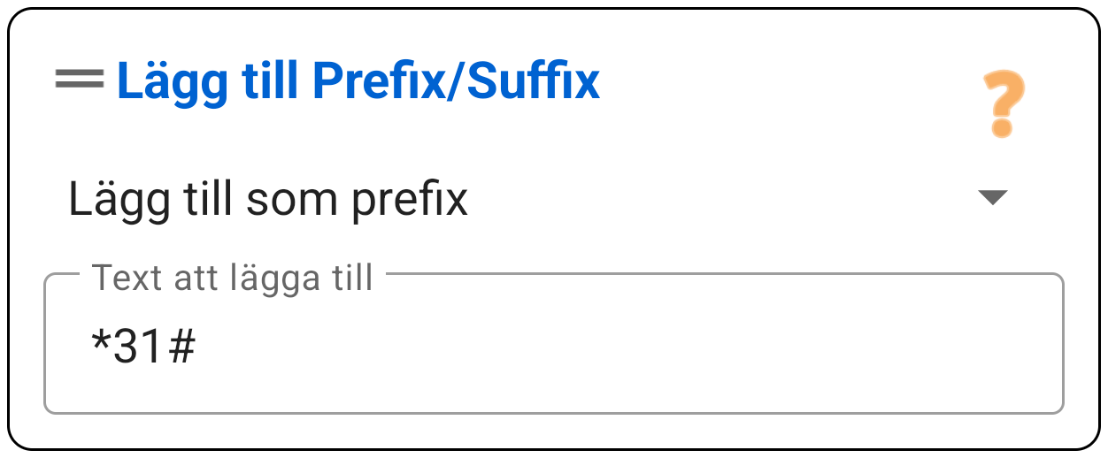 Lägg till Affix (Prefix / Suffix)