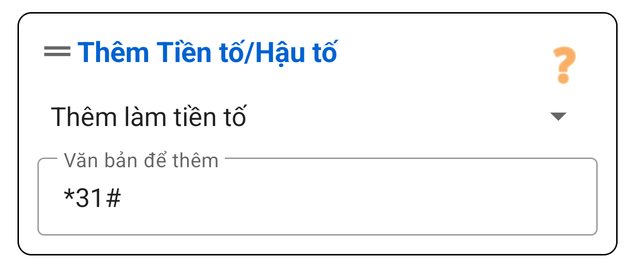 Tiền tố / Hậu tố