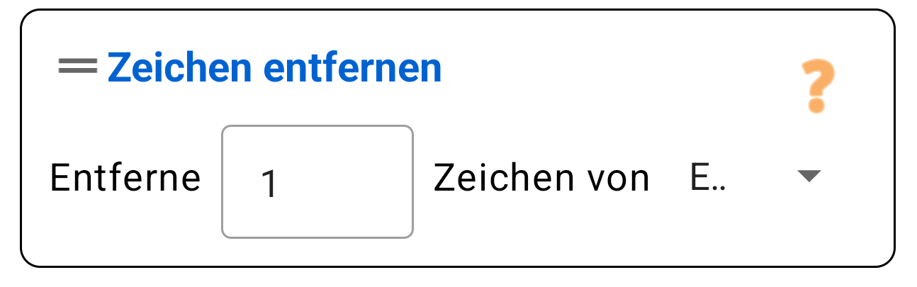 Zeichen Entfernen (Start/Ende)