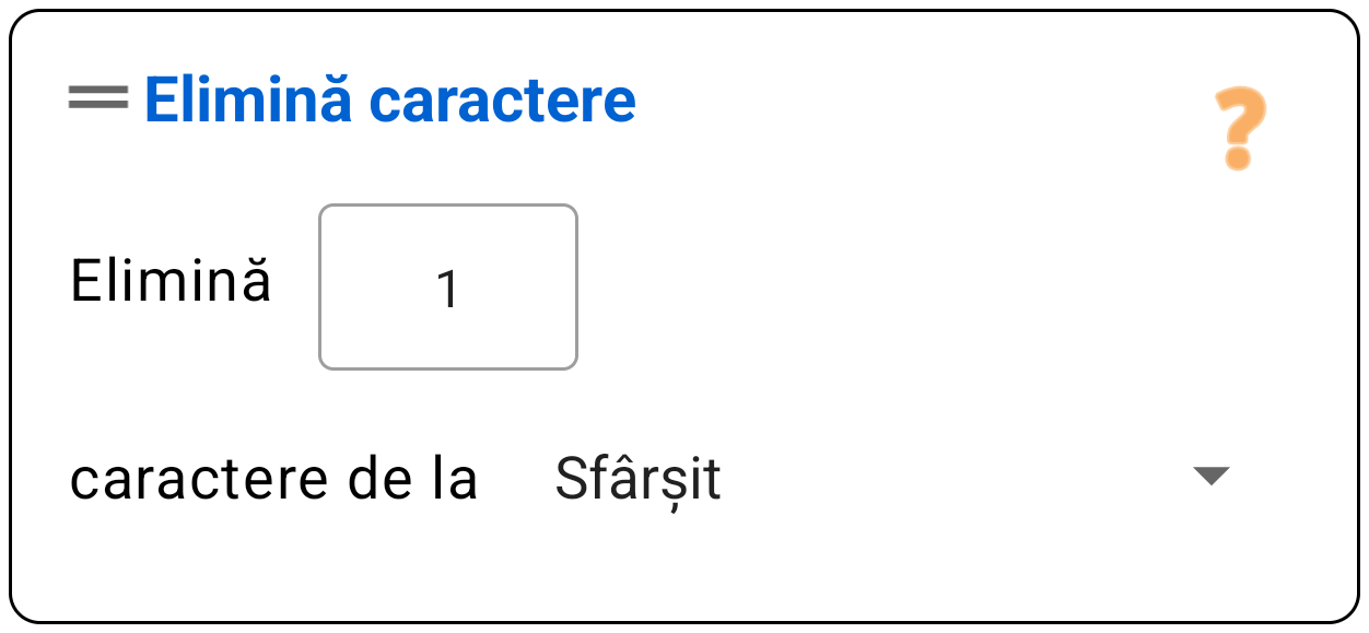 Elimină caractere (Început/Sfârșit)