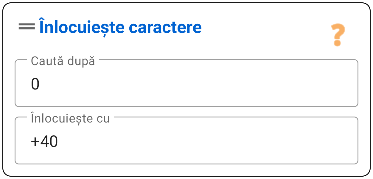 Înlocuiește caractere