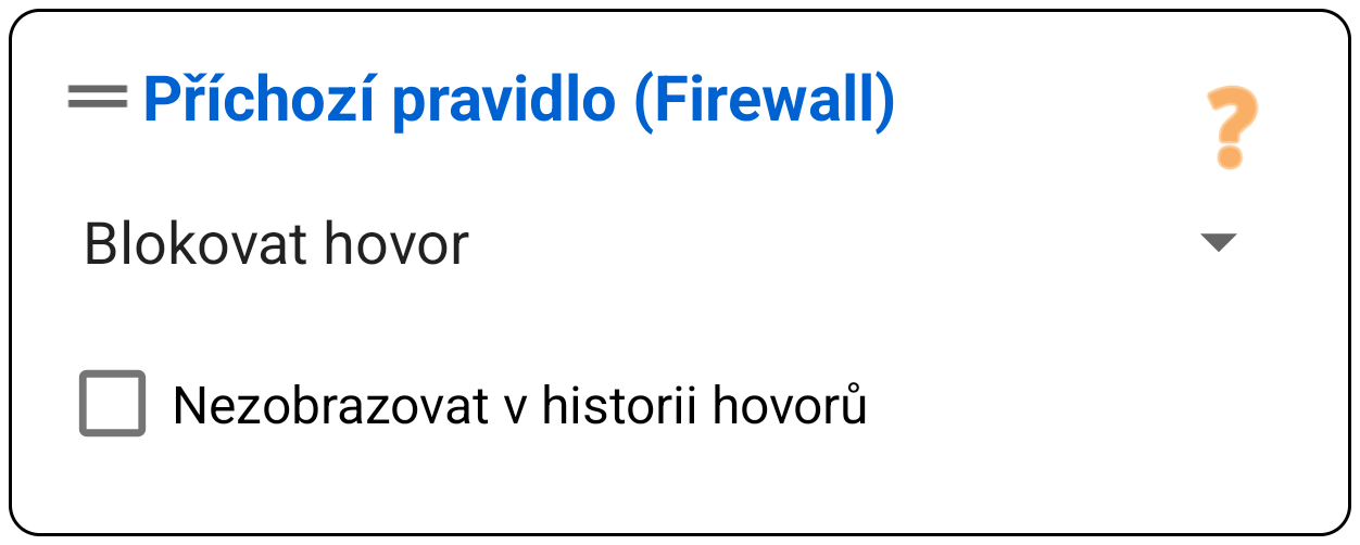 Správa hovorů (Pouze příchozí)