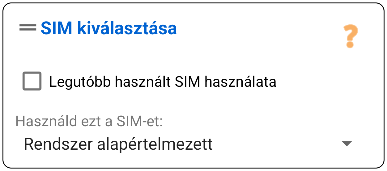 SIM Kiválasztása