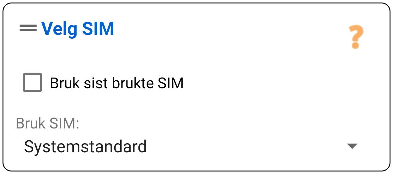 Velg SIM