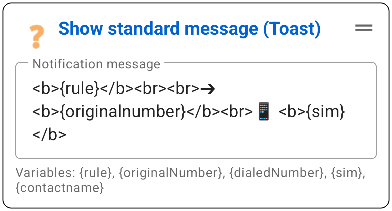 הצג התראת 'Toast'
