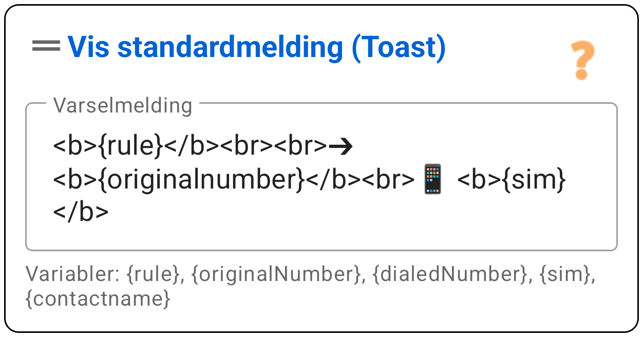 Vis 'Toast'-melding