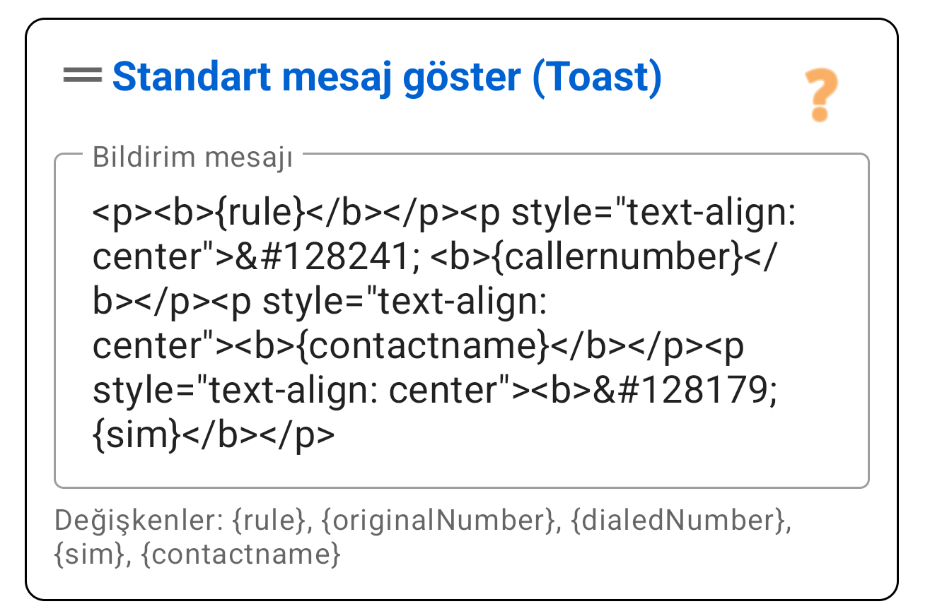 'Toast' Mesajı Göster