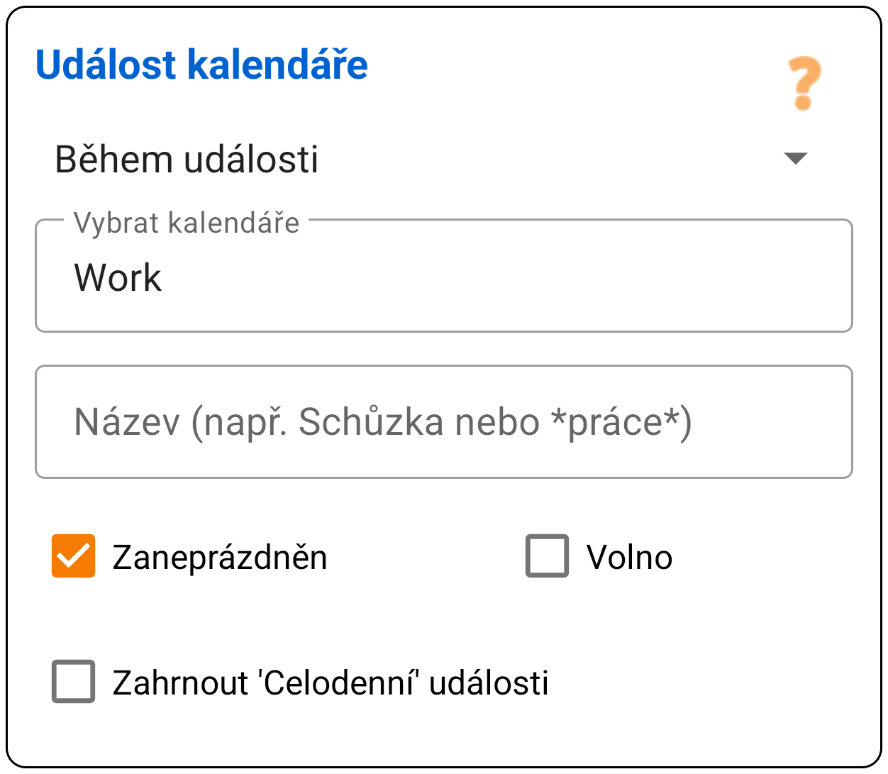 Události kalendáře