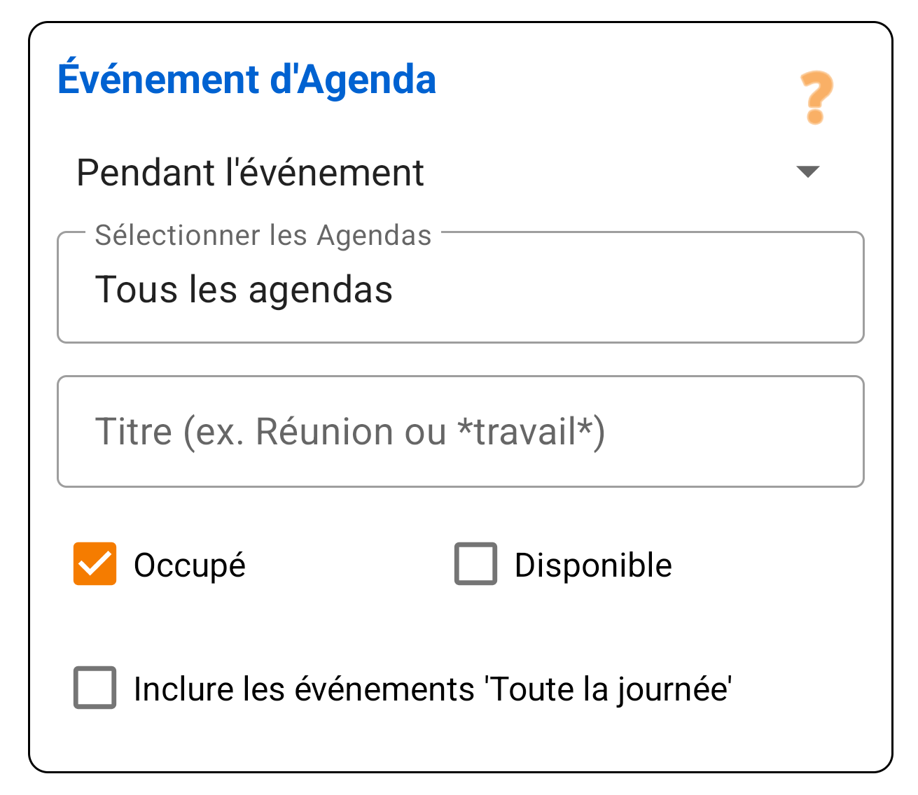Événement d'Agenda