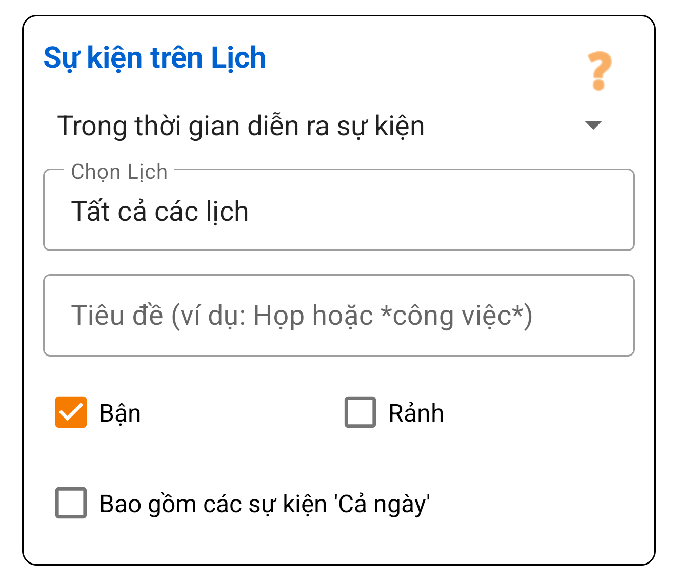 Sự kiện Lịch