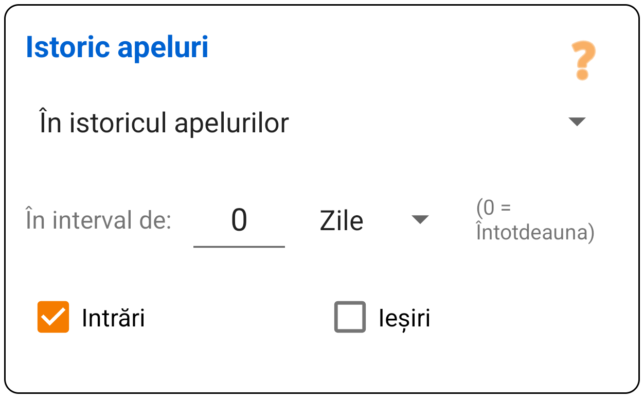 Istoric apeluri primite