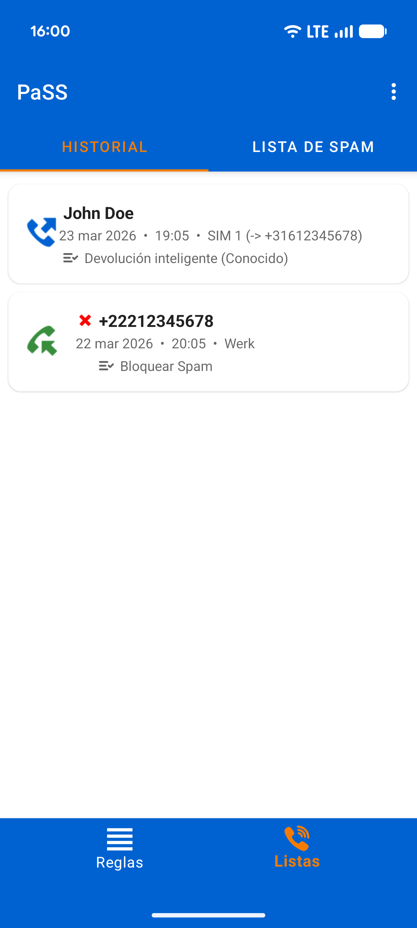 Historial de Llamadas Inteligente