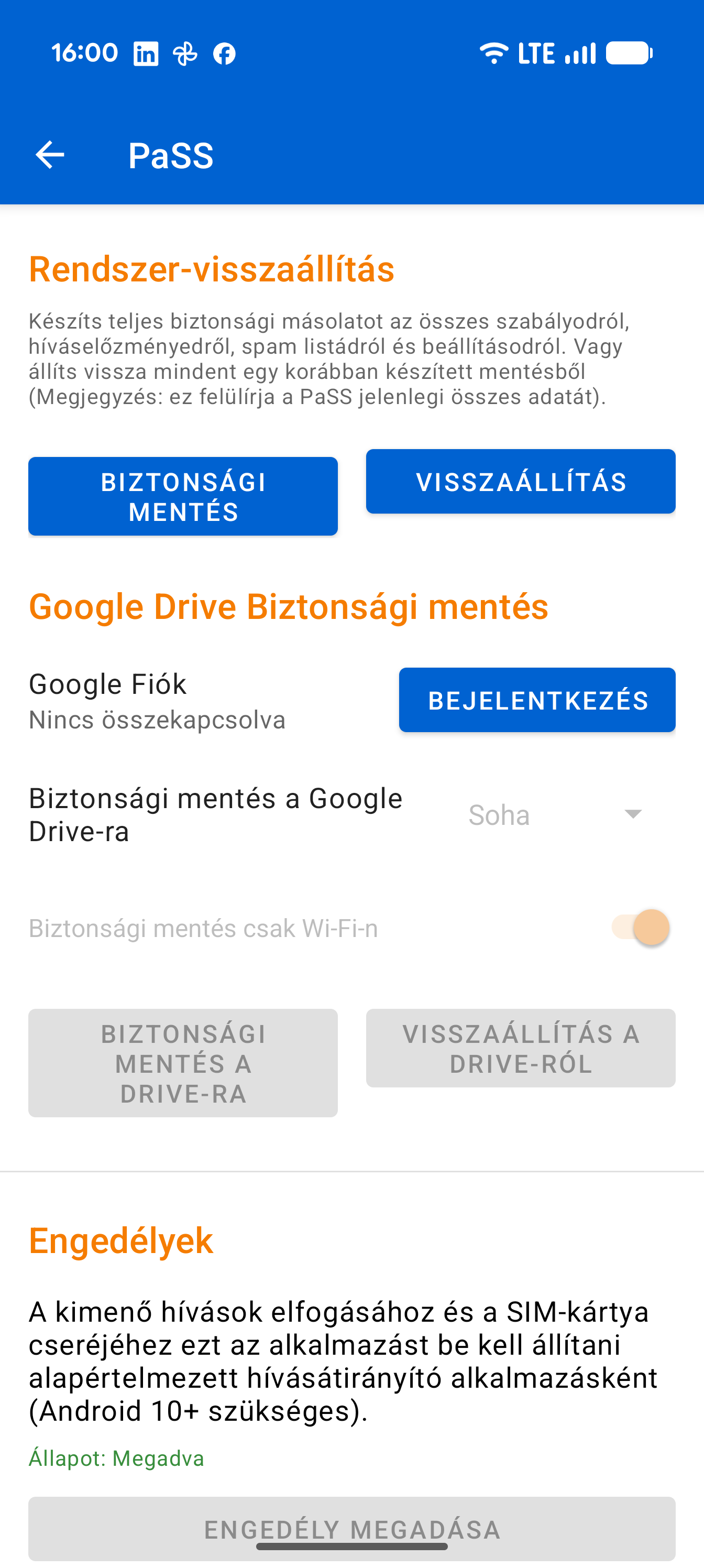 Settings Backup