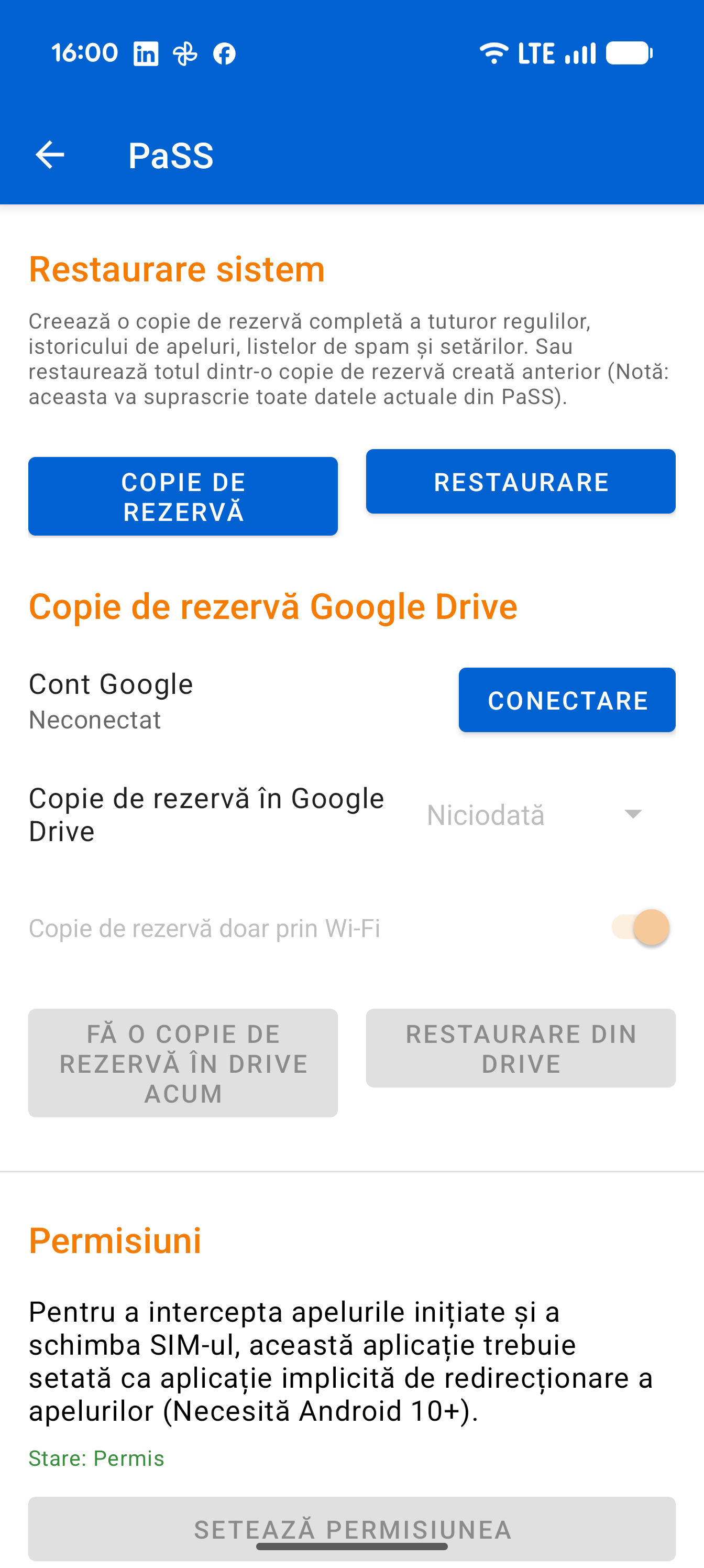 Settings Backup
