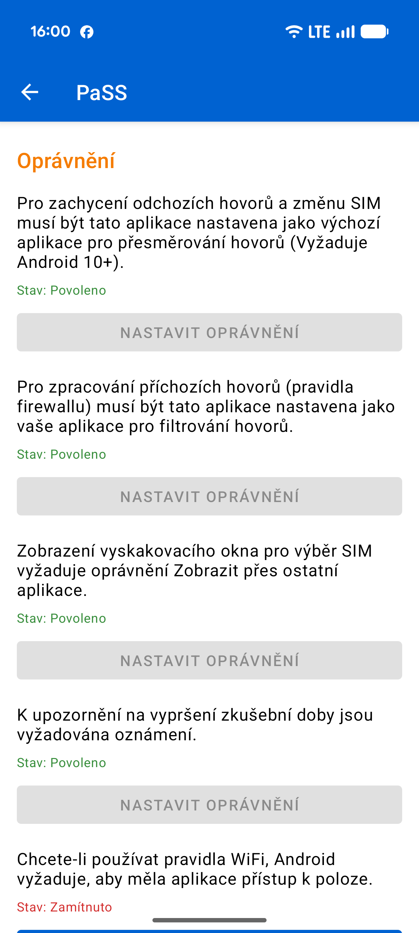 Settings Permissions