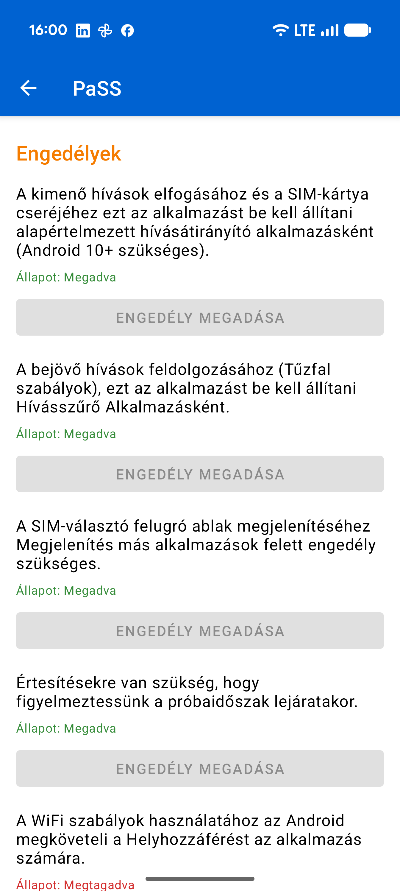 Settings Permissions
