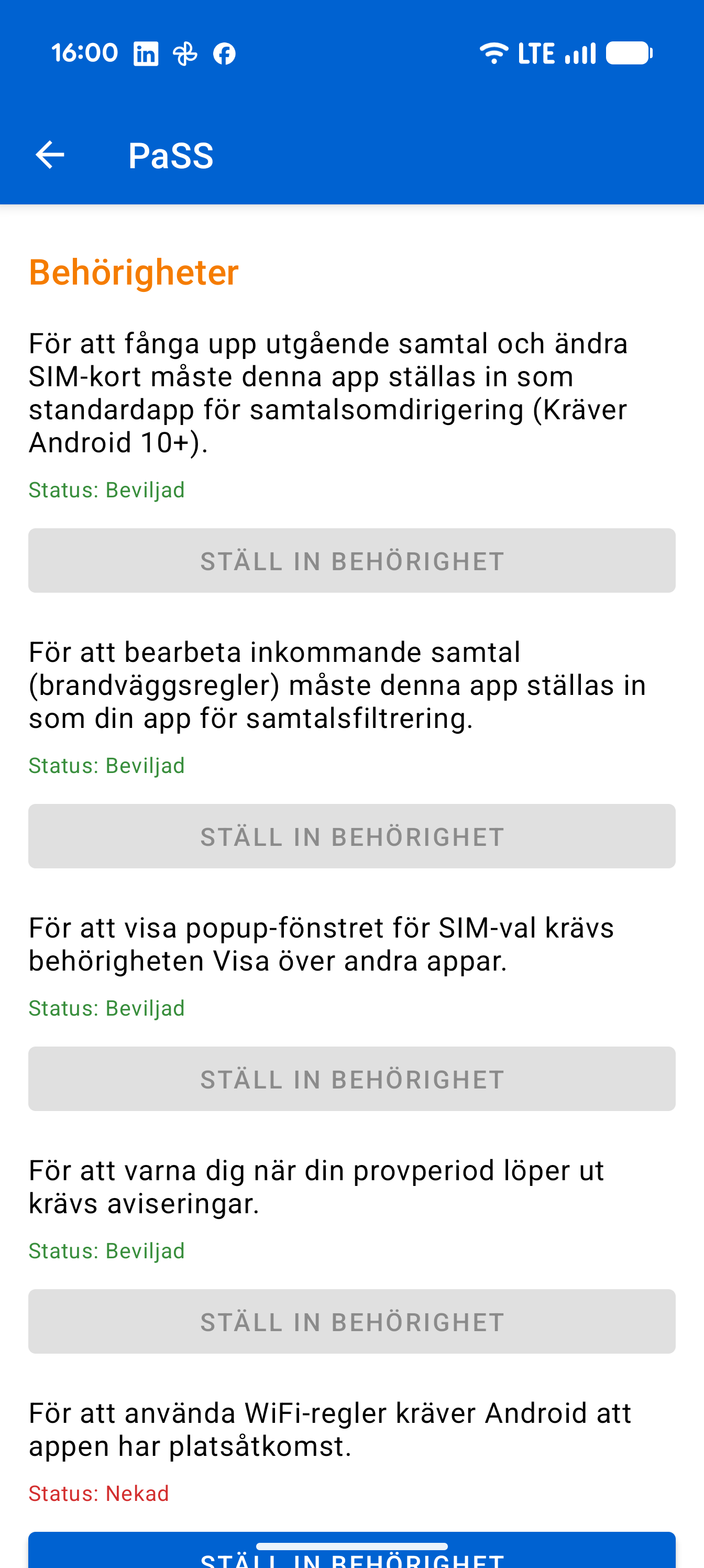 Settings Permissions