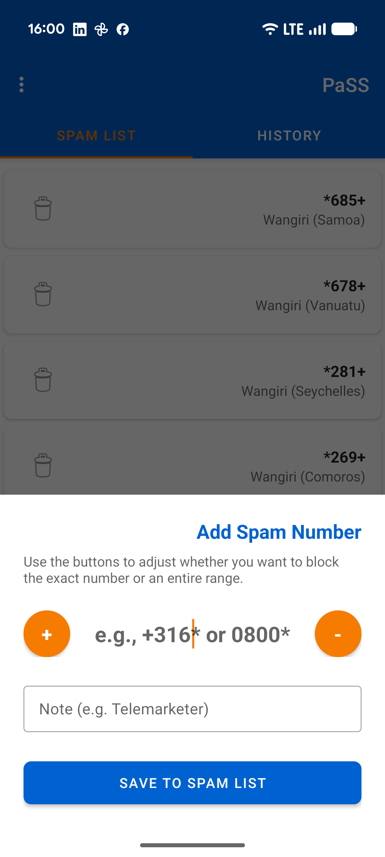 Add Spam